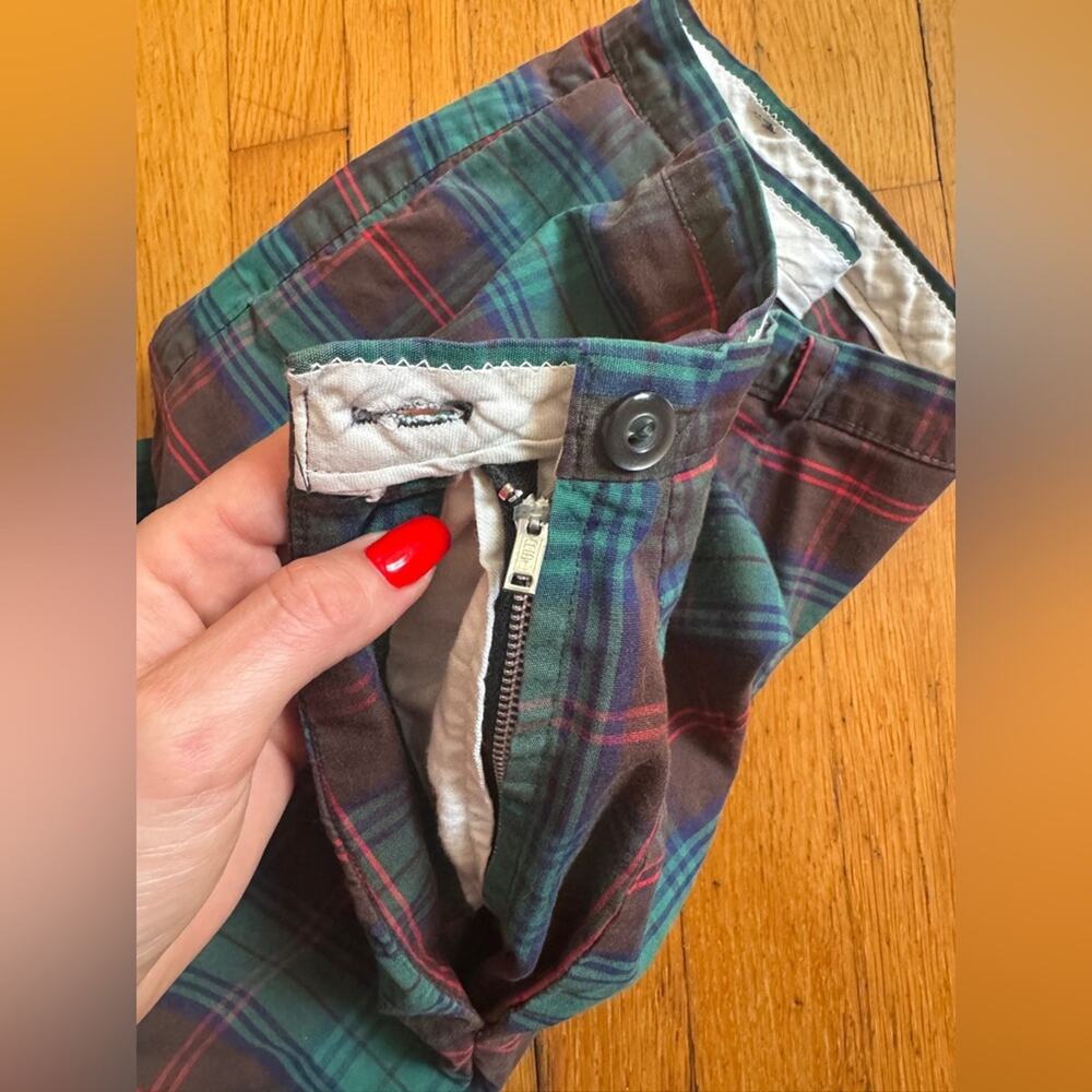 50s Vintage High Waisted Plaid Side Zip Shorts - Picture 4 of 8